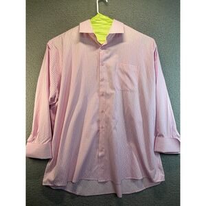 Karl Knox Dress Shirt Size 19.5 36/37  Mens Plaid‎ Long Sleeves